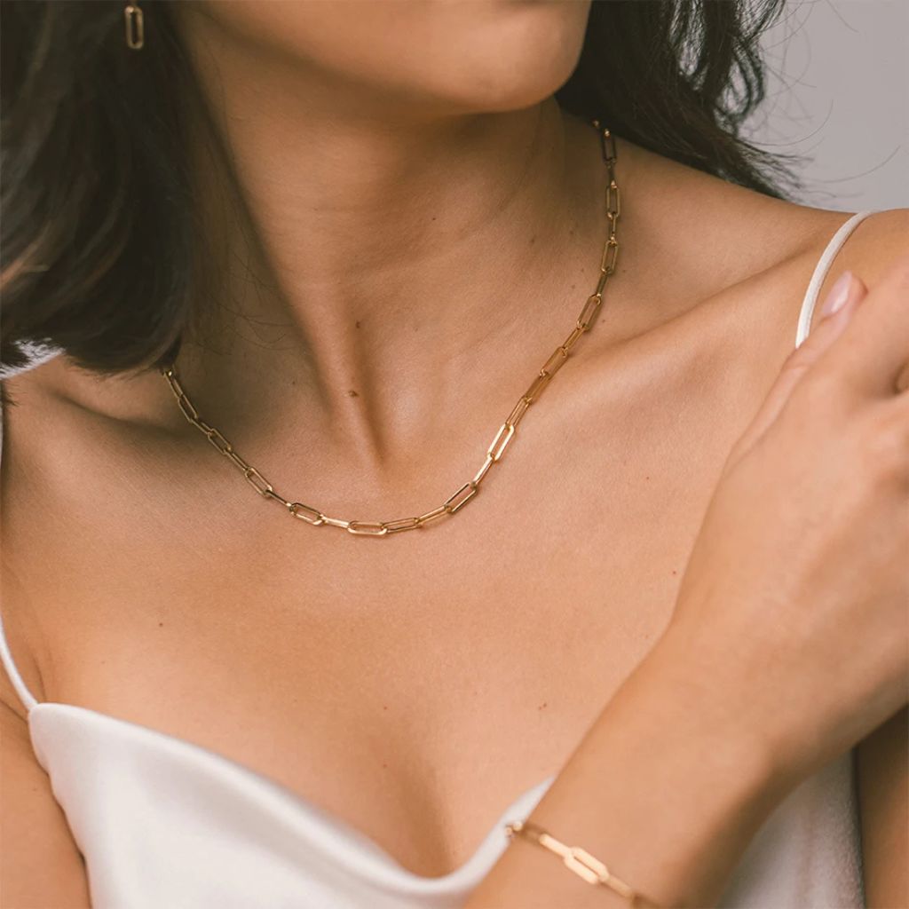 Colar Feminino Elos Dourado