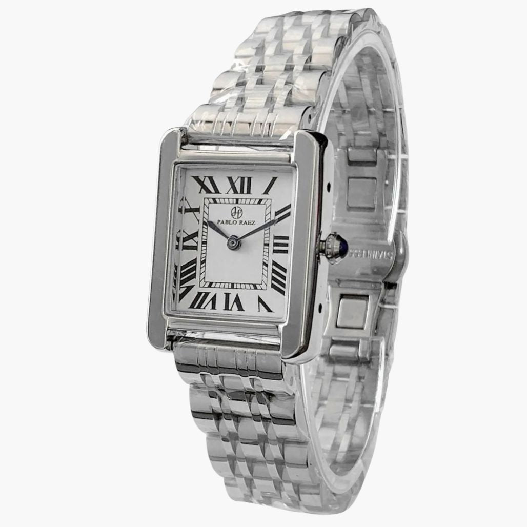Relógio Feminino Tank Square Silver