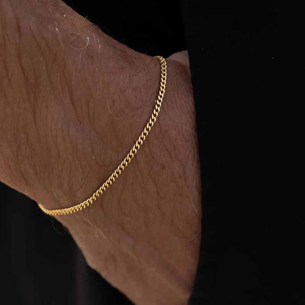 Pulseira de Corrente Minimalista Barra