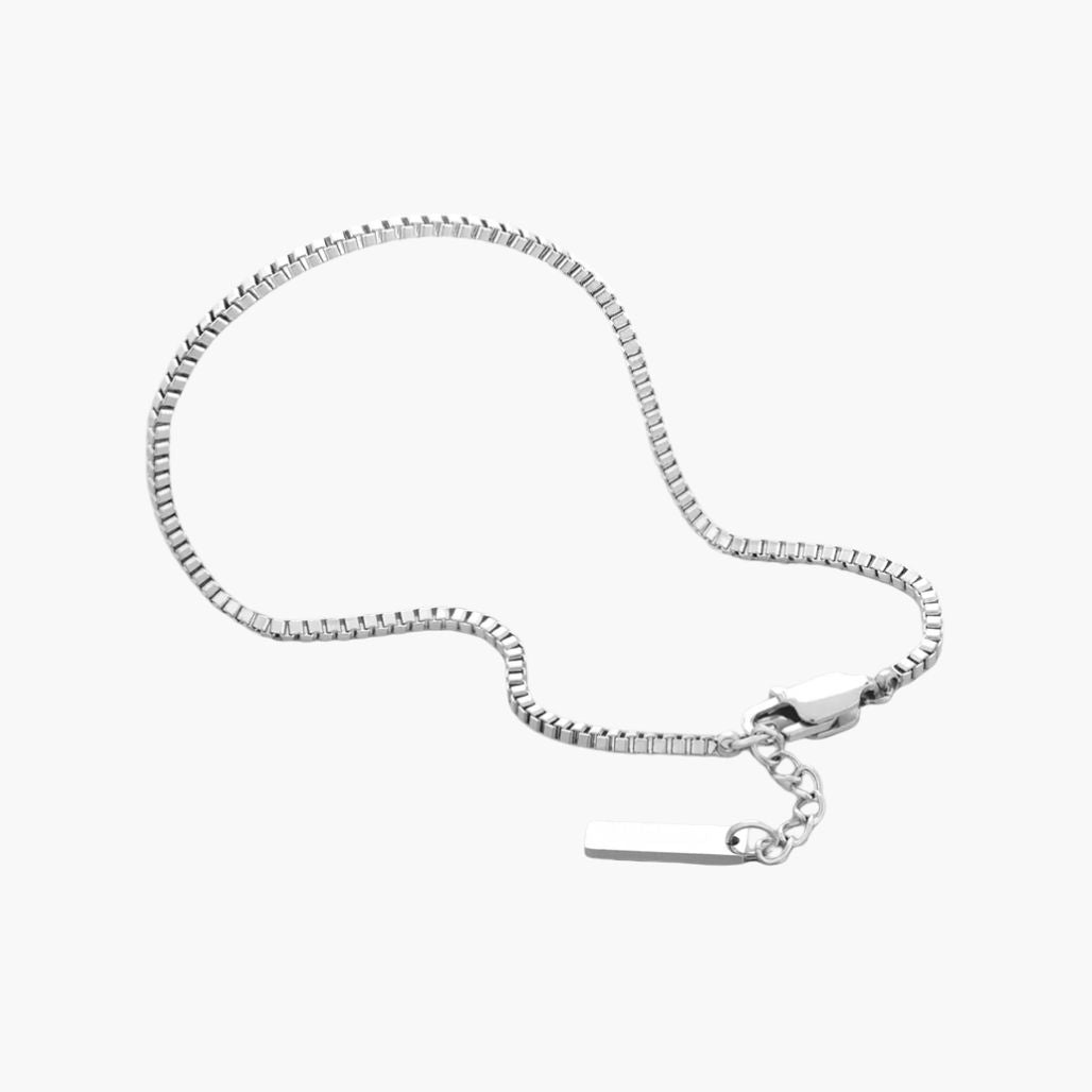 Pulseira de Caixa Minimalista com Etiqueta