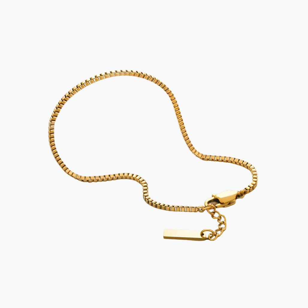 Pulseira de Caixa Minimalista com Etiqueta