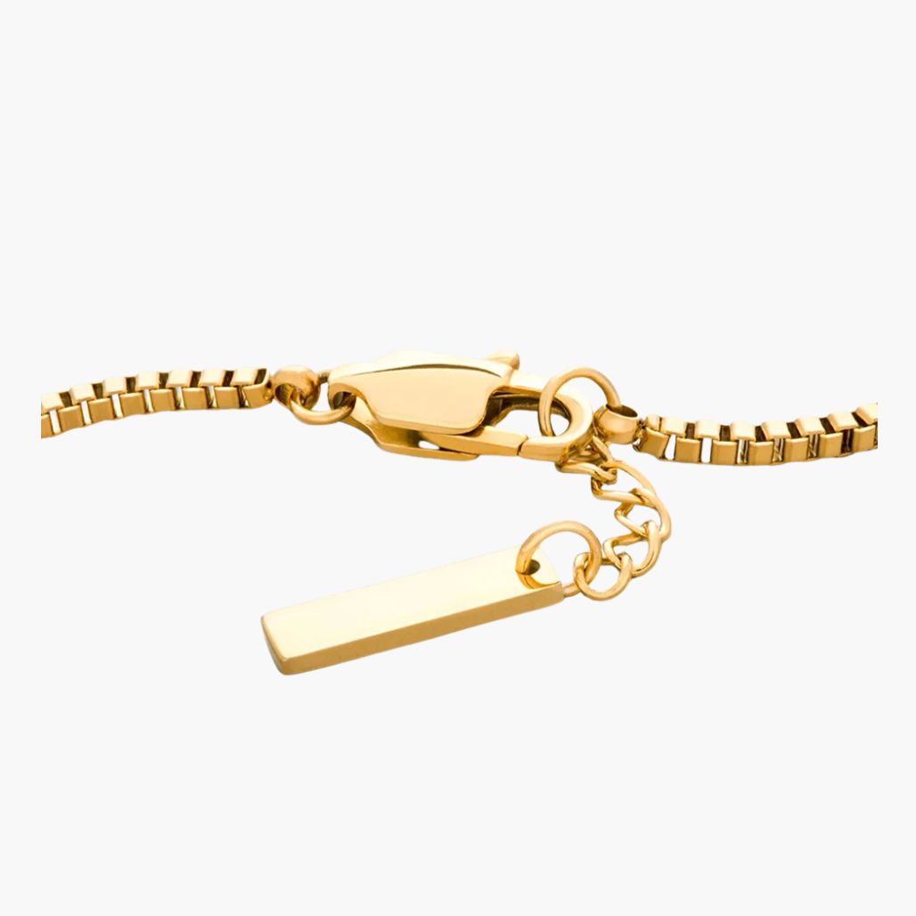 Pulseira de Caixa Minimalista com Etiqueta