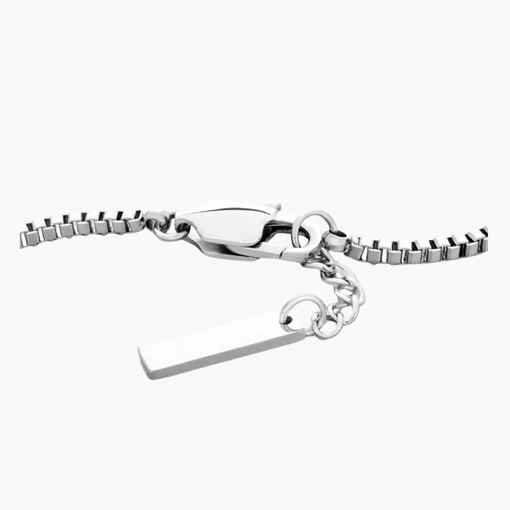 Pulseira de Caixa Minimalista com Etiqueta