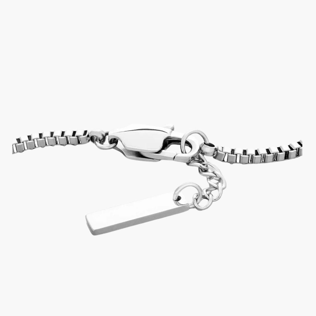 Pulseira de Caixa Minimalista com Etiqueta