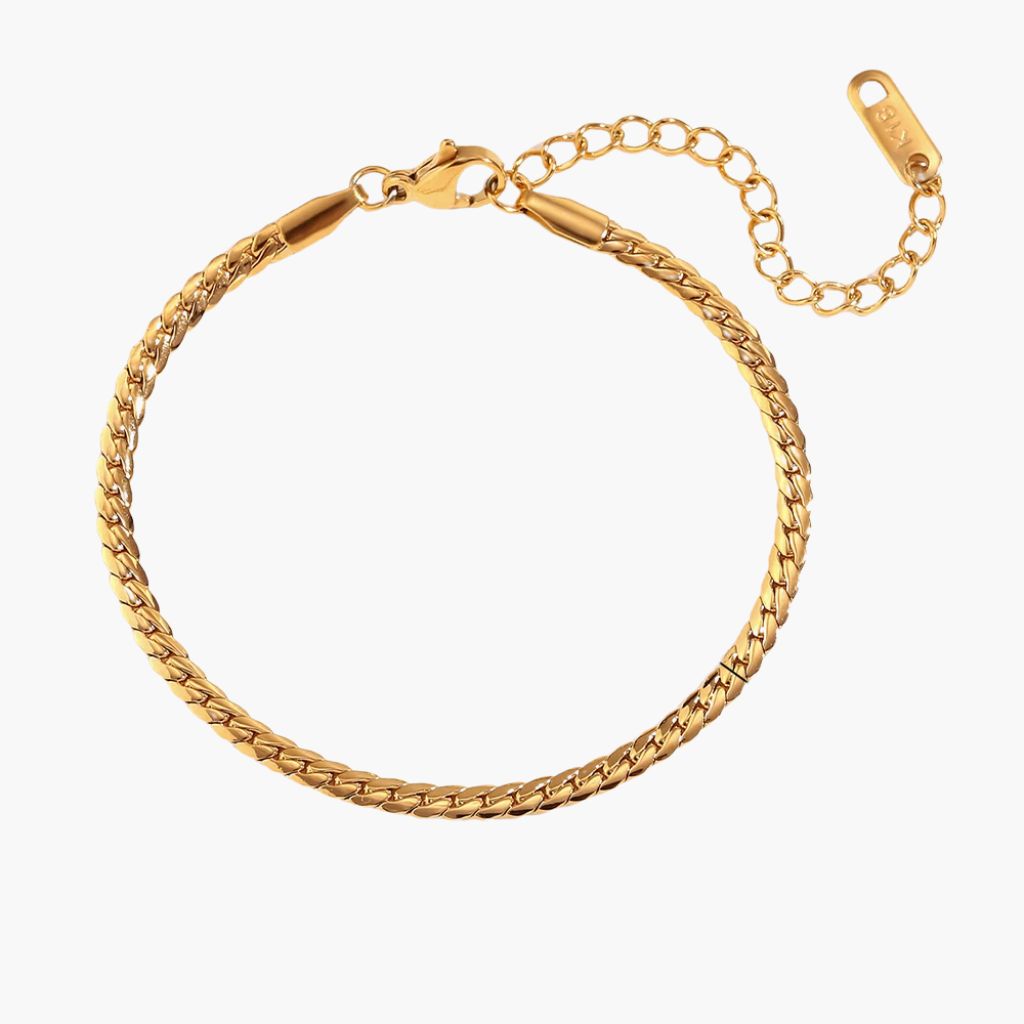 Pulseira Feminina Fina Golden Chain