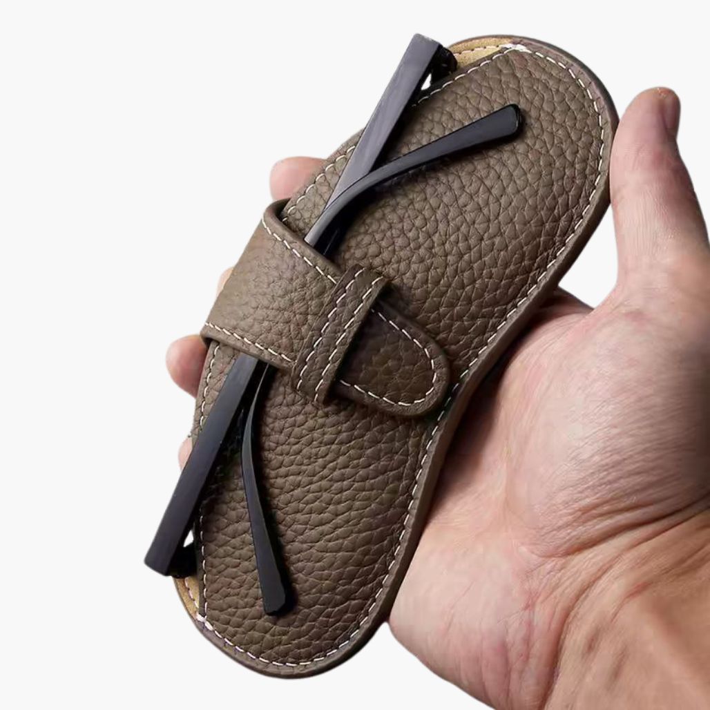 Estojo Dobrável para Óculos em Couro