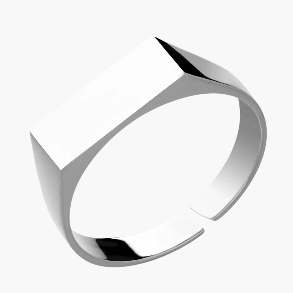 Anel de Signet Minimal Prata