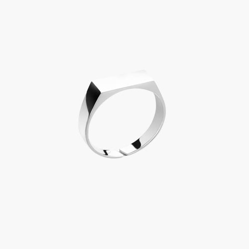 Anel de Signet Minimal Prata